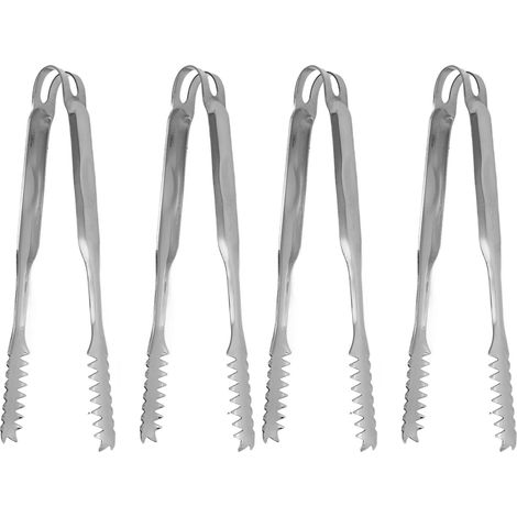 Lot de 10 pinces à glace et à aliments en acier inoxydable, faciles à nettoyer, prise en main ferme et polyvalentes pour les fêtes, la cuisine, les grillades, les barbecues et les bars. 17,6 cm / 6,9 (1/5)