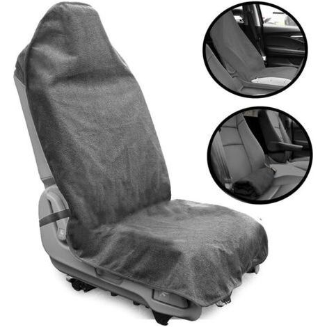 Housse de Siege Avant Voiture Universelle, Imperméable, Antidérapante et Absorbant Sueur, Lavable en Machine Fait de Serviette Confortable, Couvre/Protection Siege Auto Idéales pour Fitness (1/4)