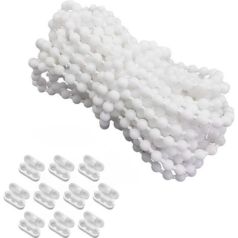 6 Mètres Accessoires pour Stores verticaux et 10 connecteurs de Cordon de Store, pour Store Enrouleur, Accessoires de Réparation, Connecteurs de Chaîne en Plastique (1/5)