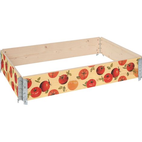 Garronda Holzaufsatzrahmen mit Print – Hochbeete für Pflanzen Blumen Kräuter Obst und Gemüse Aufbewahrungskiste aus Holz mit dekorativem Druck GD-0075 (120x80x20 cm, Tomate mit Hintergrund, 1St) (1/5)