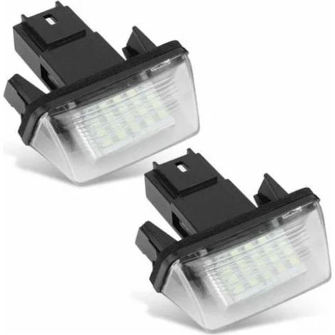 2 pièces Lampe de Plaque d'immatriculation de Voiture à 18 DEL Gauche et Droite pour C3 2002-2009 / BERLINGO / 306 307 406 5008 (1/4)