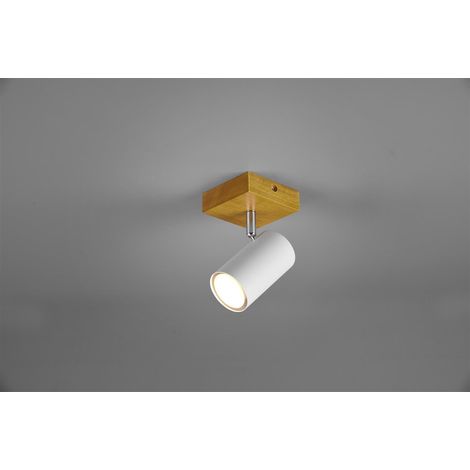 Faretto Base Spots Cilindro Bianco e Legno Naturale Marley Barra GD Trio (1/5)