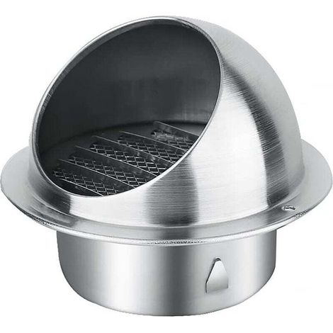 Grille de ventilation ronde en acier inoxydable pour aérations murales extérieures - couvercle de grille articulé - 80 mm