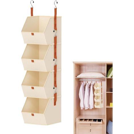 Organisateur à accrocher à la porte – 26 x 31 x 120 cm, en tissu, pour armoire avec structure pliante rangement pour résidence chambre à coucher (1/5)