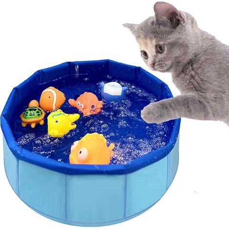 Jouet aquatique pour chat avec poissons, jeu interactif pour chats d'intérieur, accessoire portable pour piscine et baignoire (1/5)