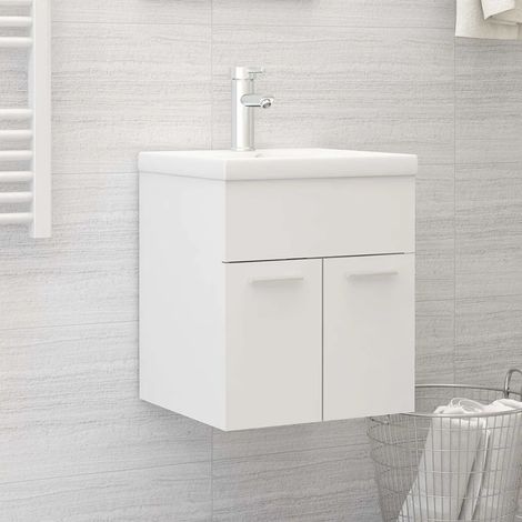 Armoire d'évier Blanc 41x38,5x46 cm Bois d’ingénierie (1/5)