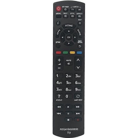 Replacement TV Remote Control Compatible for Panasonic N2QAYB000830 Television black (1/5)