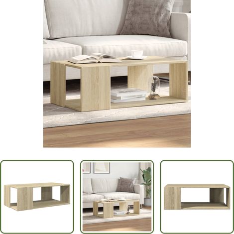 Table basse chêne sonoma - Table basse chêne sonoma 89,5x48x30 cm bois d'ingénierie (1/5)