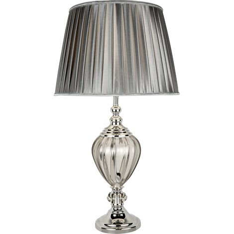 Lampada Da Scrivania Greyson Acciaio Cromo Vetro Trasparente 1 Luce E27 (1/4)