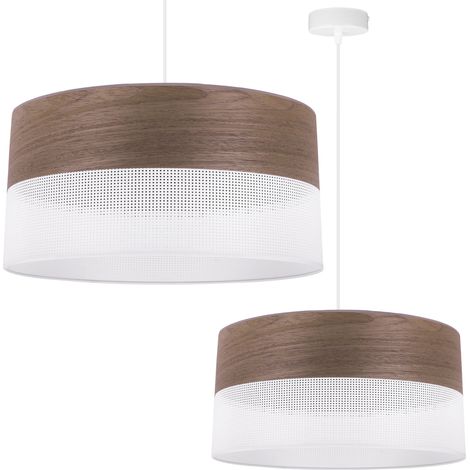 LAMPADA A SOSPENSIONE SINGOLA, PARALUME IN LEGNO IMPIALLACCIATO DI NOCE, 44 CM