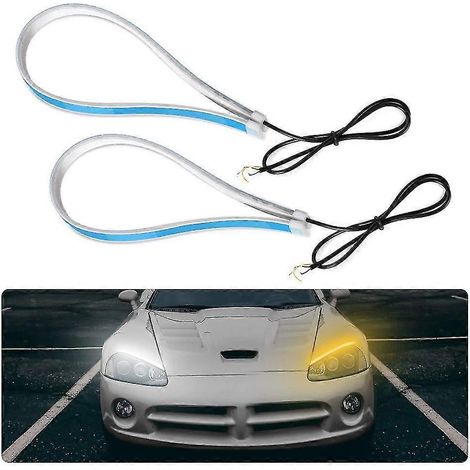 Bande lumineuse LED flexible, tube LED ultra-fin de 60 cm pour voiture, clignotant. (1/5)