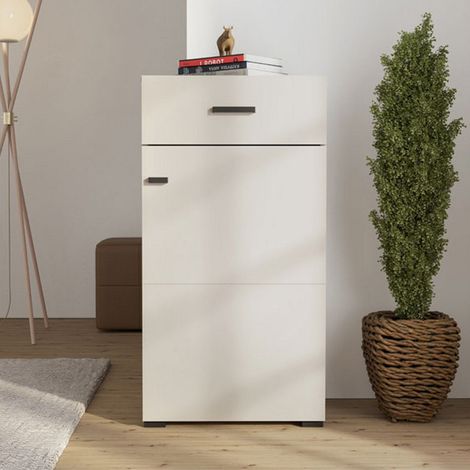 Garderobenschrank Trevi, 1 Schublade, 2 Regale, 1 Tür, 51,5x35x98h cm Cremeweiß (1/5)