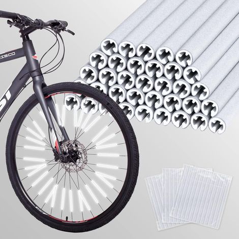 Reflector Rayon Vélo - Tubo Reflectante ABS - Visibilidad 360° - Compatible Rayos 1,85 a 2,4 mm - 36 Unidades (1/5)