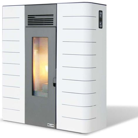 Poêle à granulés 6 kW – Ventilé avec évacuation des fumées arrière – Dimensions 885 x 259 x 890 mm – Autonomie 8,1 h – AMG