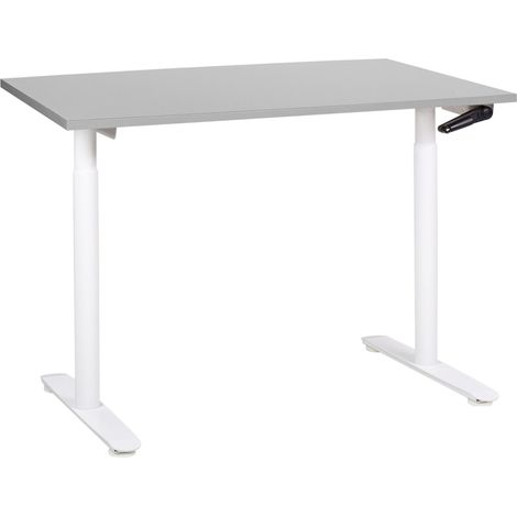 Scrivania regolabile manualmente grigio e bianco 120 x 72 cm DESTINAS