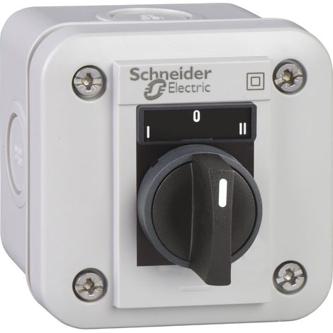 control station XAL-E - selector switch 3 position - I-O-II - white - 2 NO - XALE1333