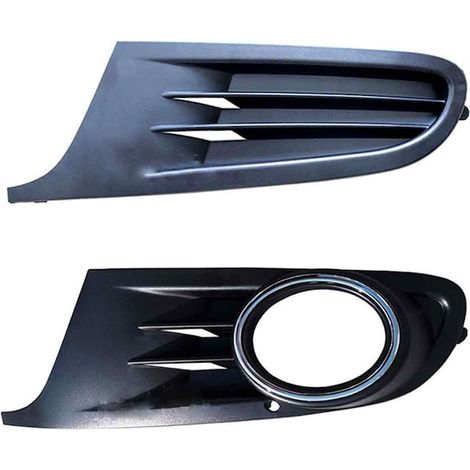 Cache antibrouillards pour pare-chocs avant Golf 6 MK6, noir et argent, ABS (1/5)