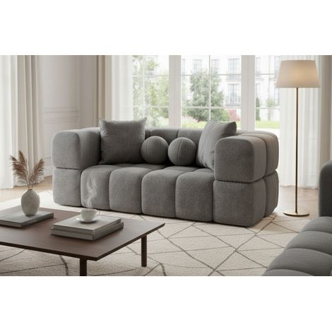 Sofa Designersofa VEGA 3-Sitzer in Stoff Egon Grau (1/4)