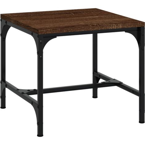 Table d'appoint en contreplaqué de chêne 40x40x35 cm Marron (1/5)
