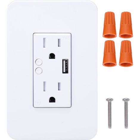WiFi Smart Wall Socket Family Sharing Voice Control Timer Setting Power Wall Outlet 2.4GHz AC110‑125V