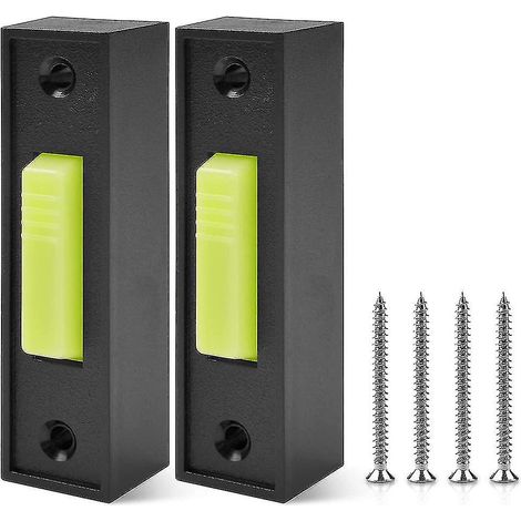 Lot de 2 interrupteurs universels pour porte de garage 41A4166, bouton-poussoir mural lumineux, finition noire, avec surprise. (1/5)
