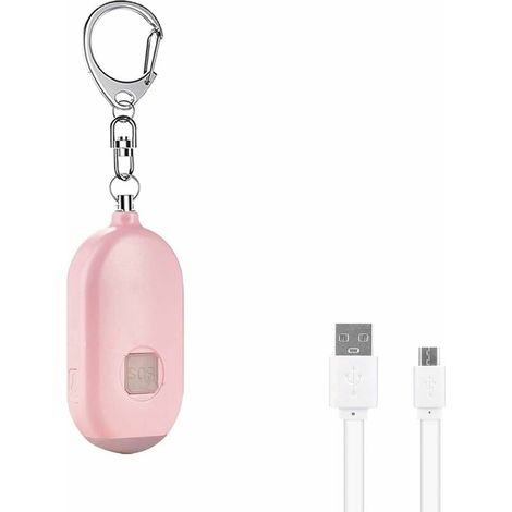 Green Mobility-Alarme sonore de sécurité d'urgence rechargeable, 130 dB avec sirène personnelle d'urgence avec lumière LED - Porte-clés pour dispositif d'alerte de sécurité pour femmes, hommes, enfant (1/5)