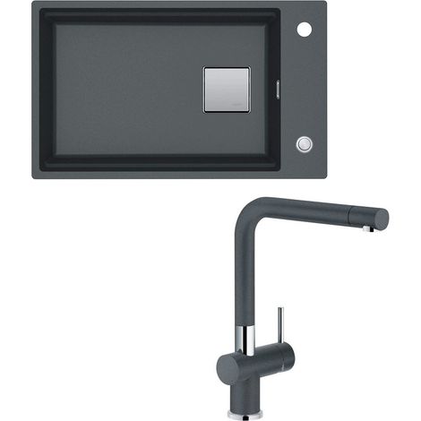Franke Spülbecken Kubus KNG 110-62 + Armatur ACTIVE-PLUS Festauslauf - Graphit