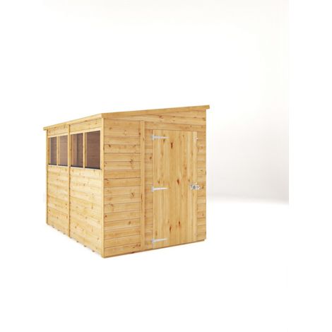 8 x 6 Feet Woodsman Shiplap Pent - Glass/Wood - L255 x W188.1 x H212.5 cm