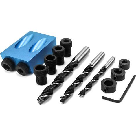 15 degés tou de poche à vis gabait, Gabait de Tou de Poche, Foet à Goujon Pou le tavail du bois, avec Adaptateu pou Tou de 6/8/ 10mm (1/5)