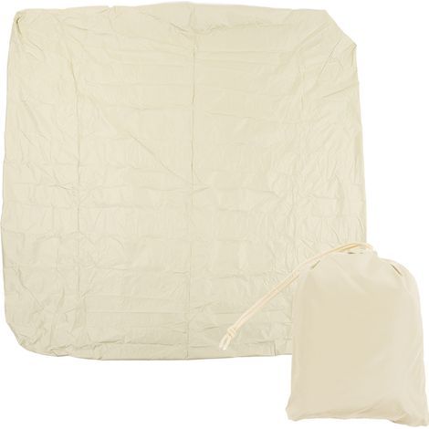 Couverture de spa carrée imperméable en polyester enduit d'argent 190, résistante aux intempéries, pour baignoire balnéo, 207 x 207 x 30 cm / 81,5 x 81,5 x 11,8 pouces, beige (1/5)