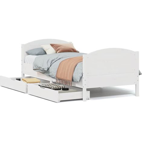 Maison Exclusive - Massivholzbett ohne Matratze Weiß 100x200 cm K
