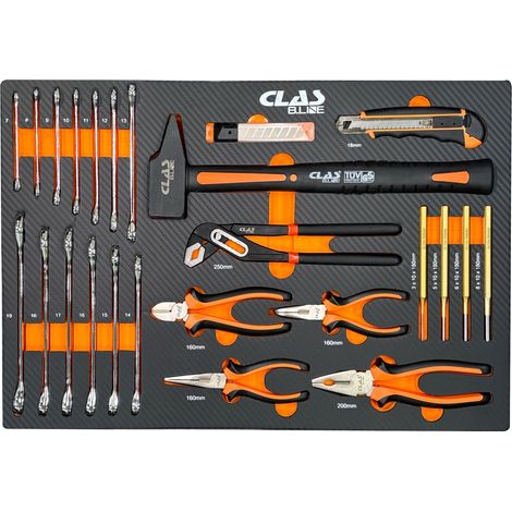 Insert pinces, marteau et Clés (25pcs) - OS 1303BL - CLAS Equipements