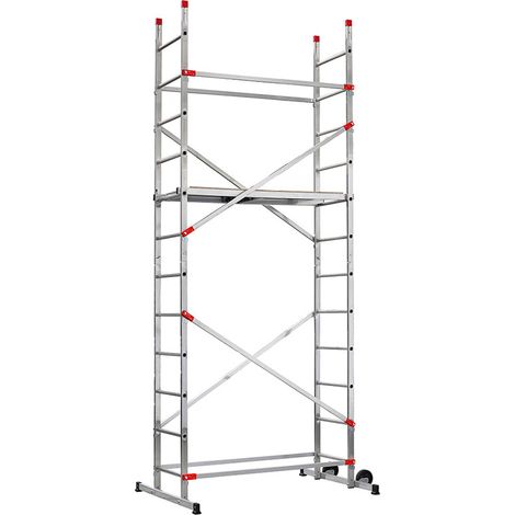 Hailo – Échafaudage Fast & Lock 5 – Hauteur de travail 4,4 m – Montage rapide – Aluminium – Charge max 150 kg – Conforme norme NF E85-200