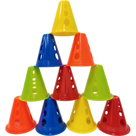 Lot 25 Cônes PE, Football, Stable, Empilables, pour Slalom (1/5)