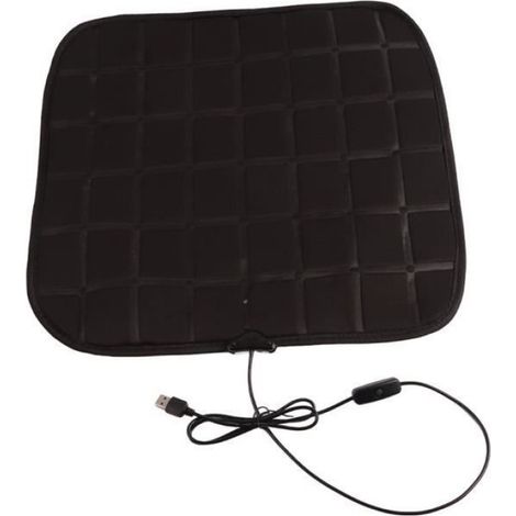 Housse de siège chauffante pour voiture - - USB 12V - Noir - Tissu ignifuge - 2 réglages (1/4)