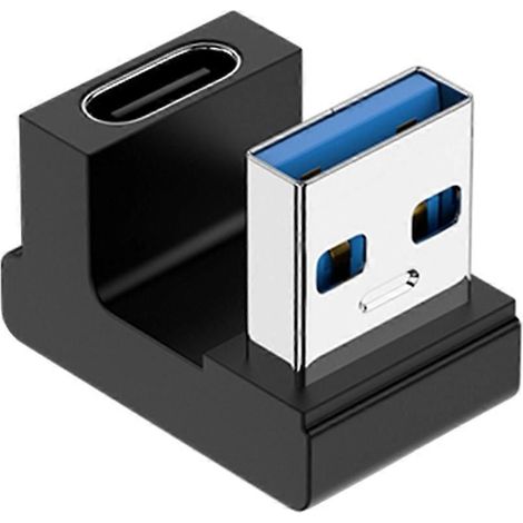 Adaptateur USB 3.0 Mâle vers Femelle Type C à 90 Degrés, Angle Droit, Extension USB-C