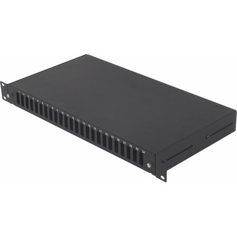 INTELLINET Cassetto da Rack 19 per Fibra Ottica 24 porte SC Duplex Nero