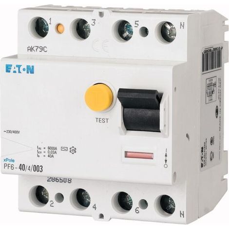 Interruptor diferencial Eaton pf6-40/4/003-a 40A 400V