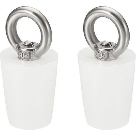 Bouchon conique en silicone 15–20 mm - Lot 2 - Blanc - Hauteur 26 mm (ajust. 17–18 mm) (1/5)