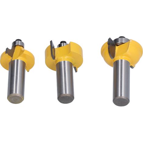 Jeu de 3 fraises à bois pour porte shaker, lame premium durable, acier 45 anti-corrosion, conception anti-recul, queue de 1/2 pouce (1/5)