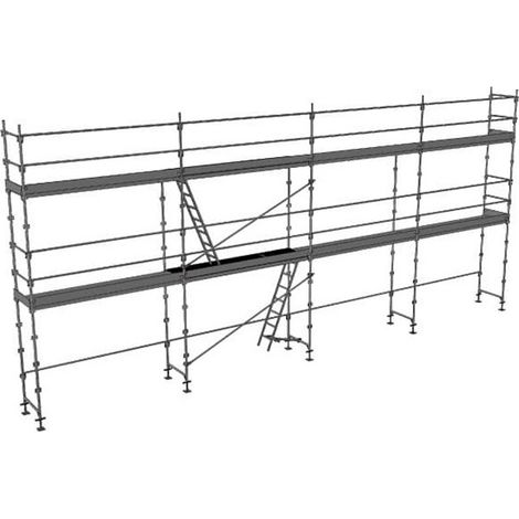 Ponteggio 78m² - Struttura + Piani + Fermapiedi - Versione Aste - DUO78-SPP