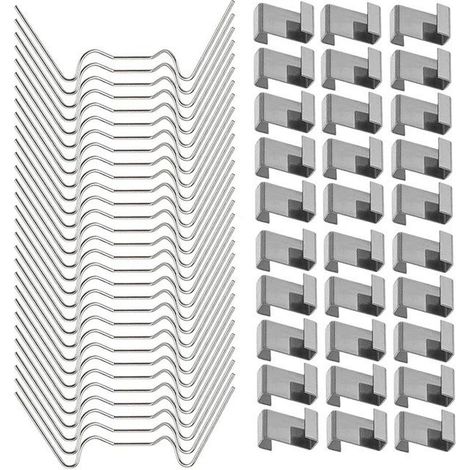 100 piezas de clips de fijación de ventanas de vidrio de invernadero de acero inoxidable con 50 piezas de clips de alambre W para acristalamiento de invernadero y 50 piezas de clips de superposición Z
