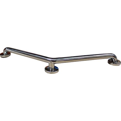 Barre d'appui coudée en inox 304 poli brillant - Ø32 x L 400 x 400 mm - 3 points - chromée - Regiplast (1/3)
