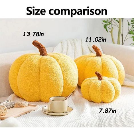Oreillers d'accent en peluche de citrouille, joli décor d'halloween, oreiller en peluche présente des oreillers lombaires pour le salon, la chambre à coucher, décoration en peluche douce (1/3)