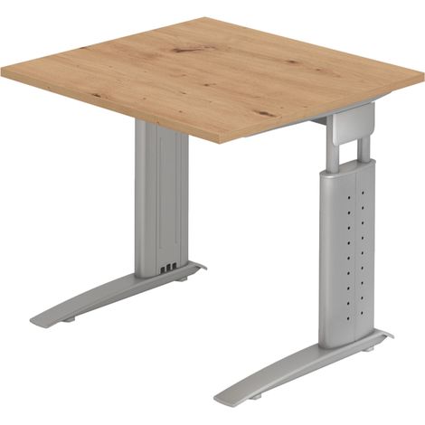 bümö Schreibtisch Serie-U Quadrat: 80 x 80 cm  Asteiche