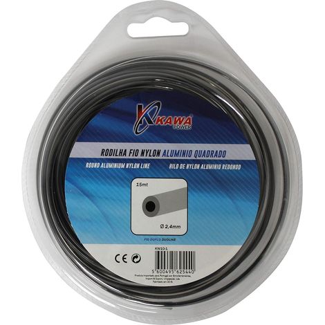Kawapower Hilo de nylon redondo con aluminio  2,4 mm 15 m (1/2)