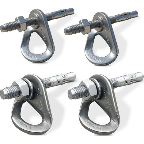 Pernos de anclaje de acero inoxidable 304 para estructuras de escalada, pernos de fijación M10/M12 para puntos de anclaje de seguridad, kit de 4 piezas para estructuras de escalada. (1/5)