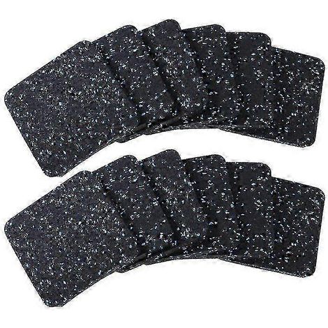 Lot de 12 tapis de course - Coussinets antichoc en caoutchouc épais pour appareils de fitness, 10 x 10 x 1 cm, noir et bleu, protection du sol et réduction du bruit (1/5)