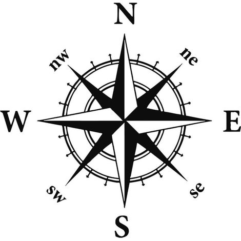 Pieces Car Sticker Compass Decal 16 x 16 cm Car Art Design White Compass Graphics Stickers for Exterior Car Tuning (1/5)