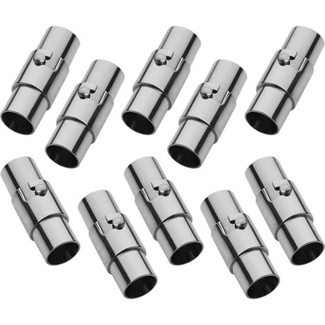 10 fermoirs magnétiques pour bijoux, embouts de cordons en cuir pour colliers et bracelets, pour la création de bijoux (noir, 6 mm)
